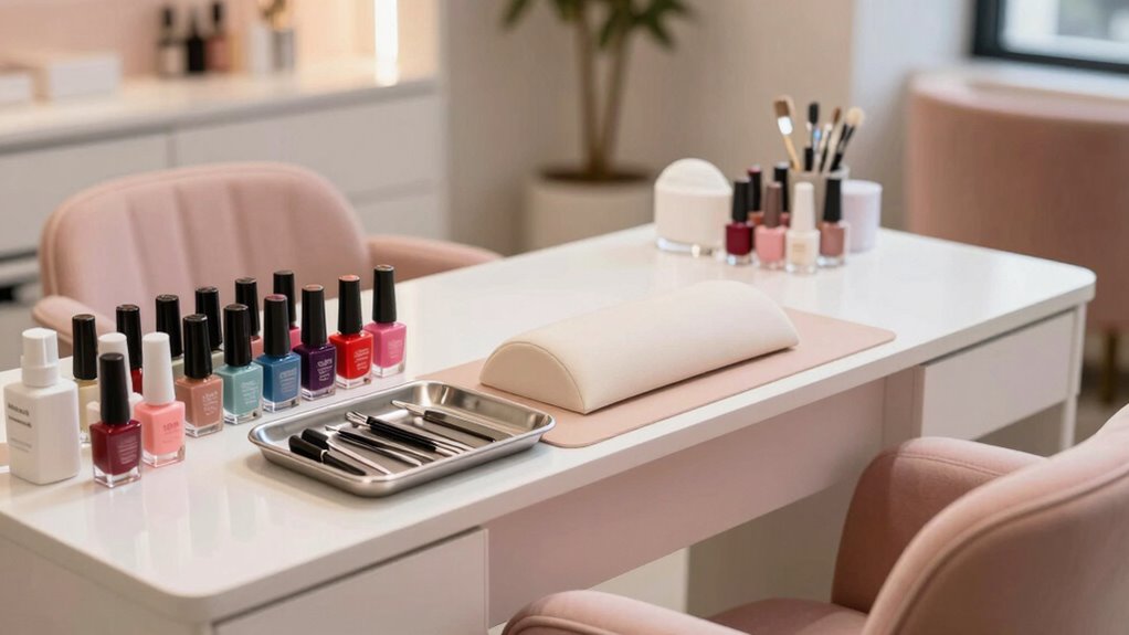organized nail station workflow