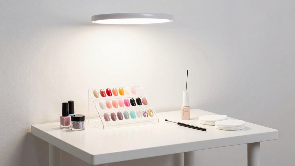 organized well lit nail workspace