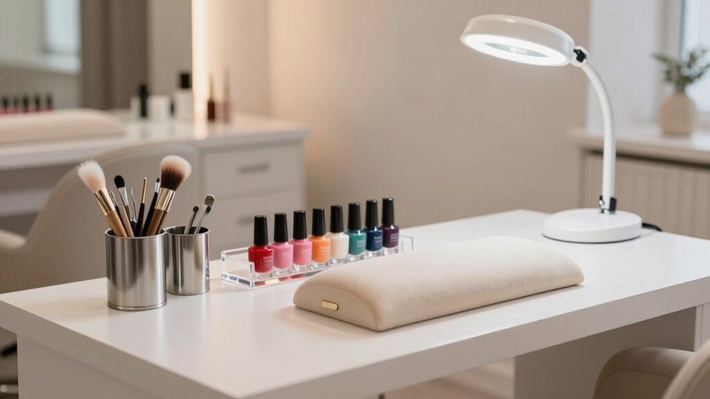professional nail table setup