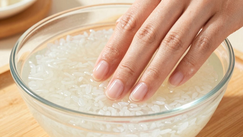 rice water benefits nails