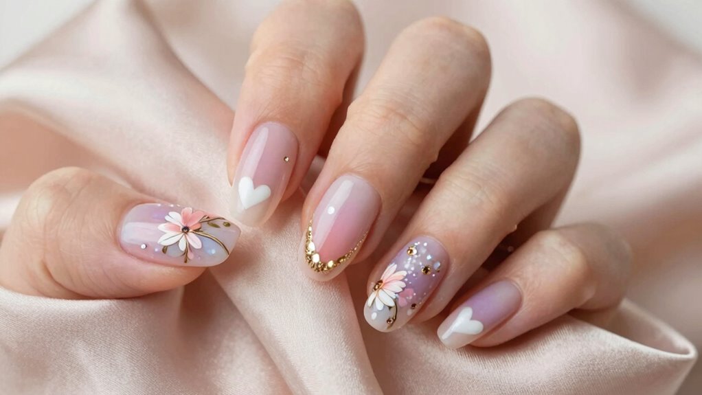 romantic trendy subtle nail art