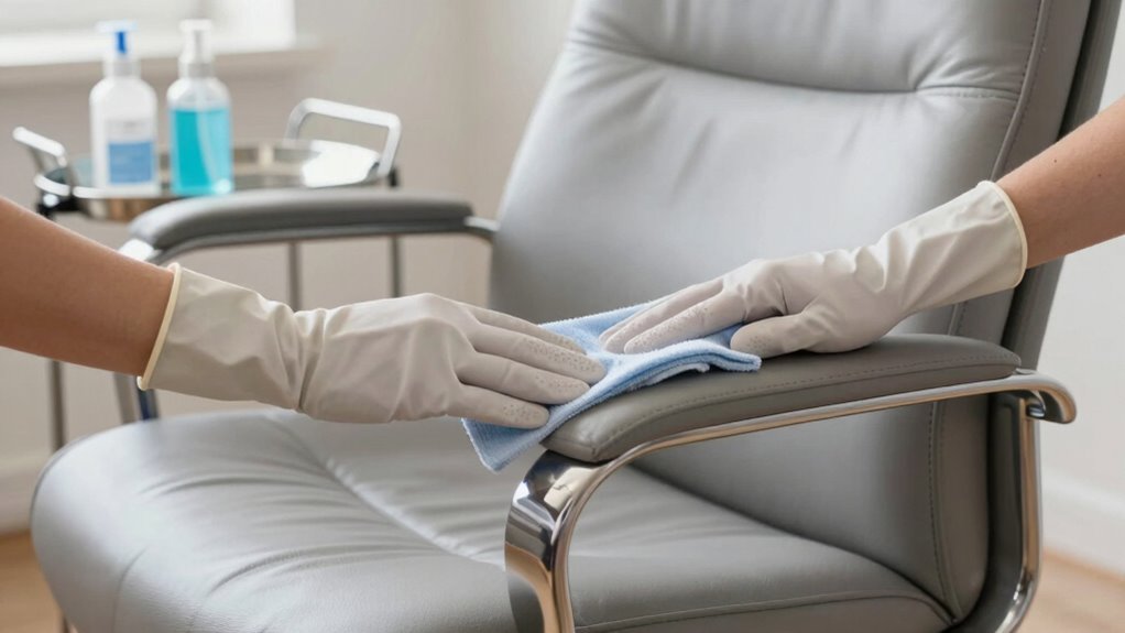 sanitize client seating regularly