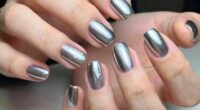 stylish editorial chrome nails