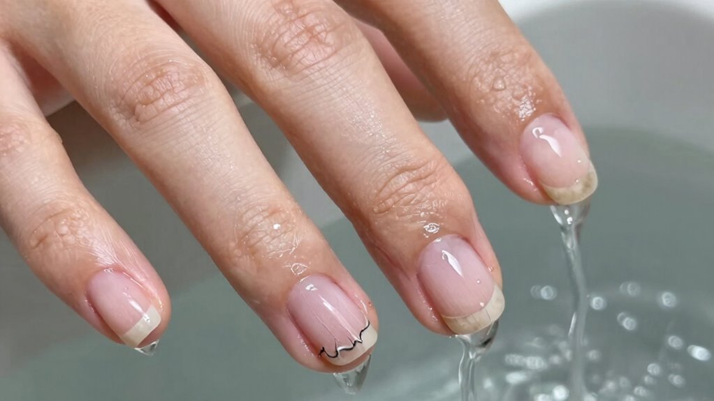 water weakens and damages nails