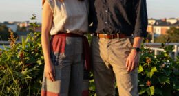 Swift and Kelce outfits by Northern Irish designer