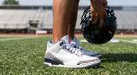 Jordan Brand Brings The Air Jordan 3 Mid TD Cleat To The Gridiron In "Metallic Silver"
