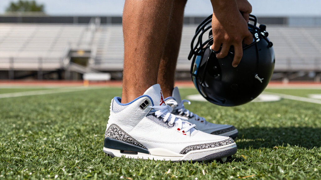 Jordan Brand Brings The Air Jordan 3 Mid TD Cleat To The Gridiron In "Metallic Silver"