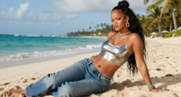 Rihanna Debuts A Y2K-Coded Beauty Look While Vacationing In Barbados
