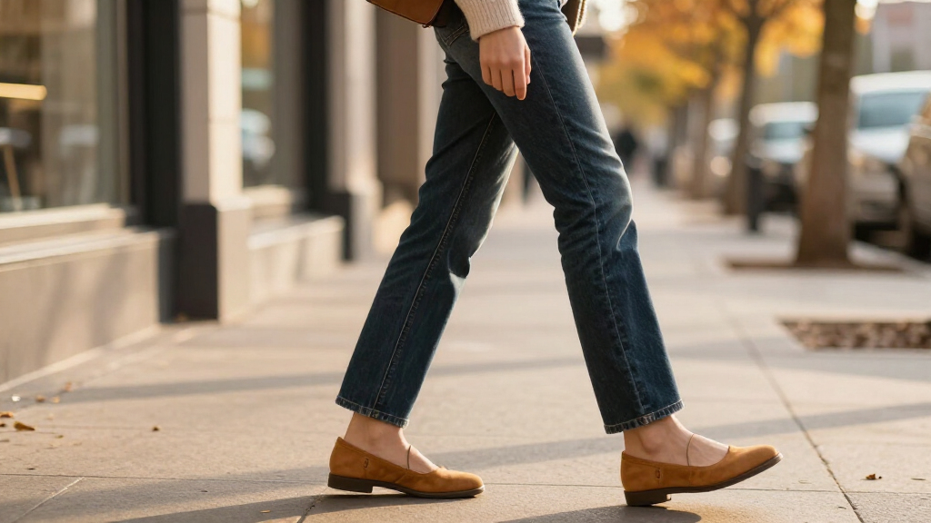 Bootcut Jeans Are Trending—This Timeless Autumn Flat Shoe Trend Makes Them Look Best