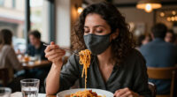 I Wore This New Grippy Face Mask Out To Eat Pasta And It Didn't Budge Once